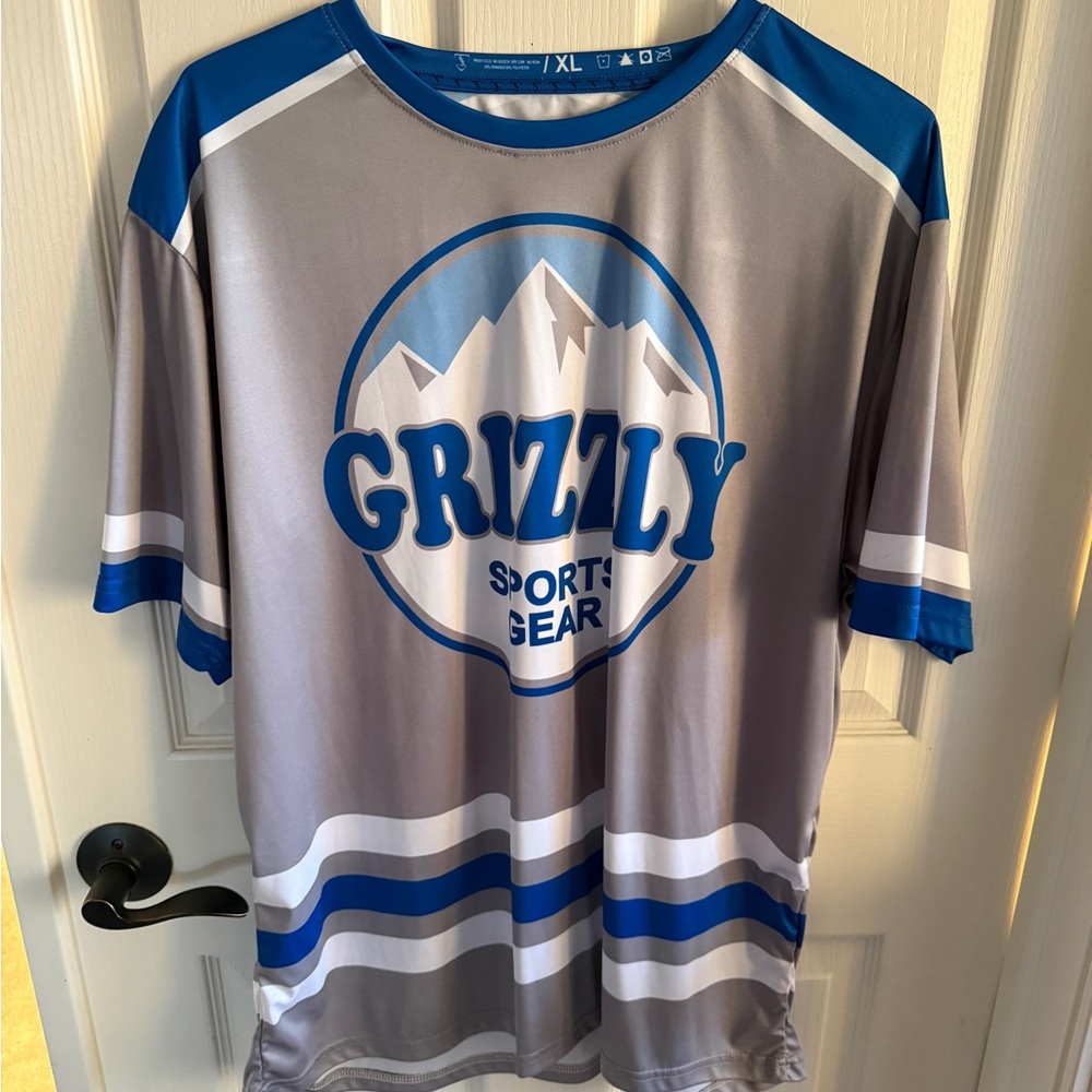 Gray and Blue Men's Jersey